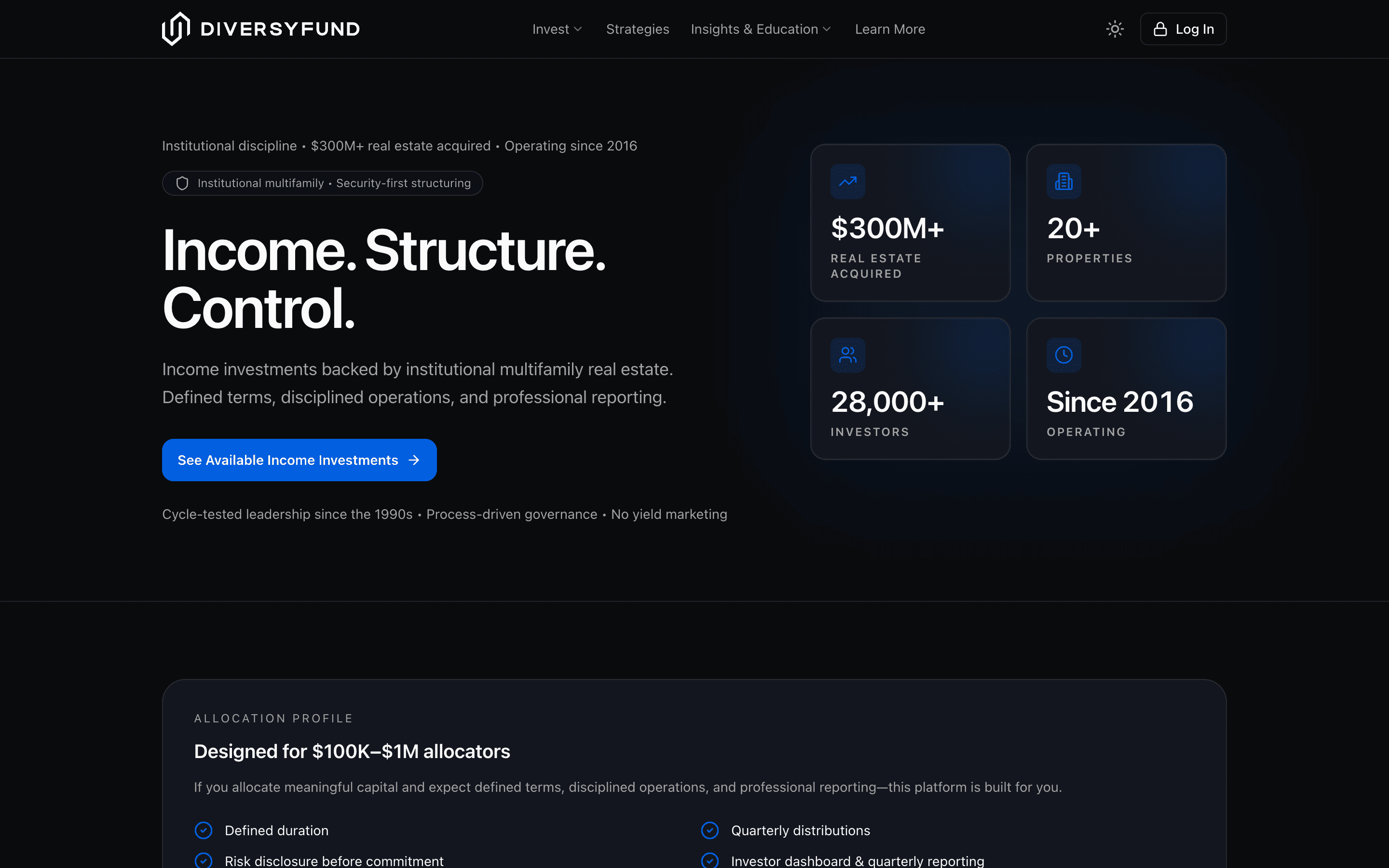 DiversyFund home page